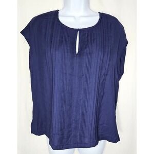 Modern Works Women's Blue Sleeveless Pullover Blouse Size Small NWT